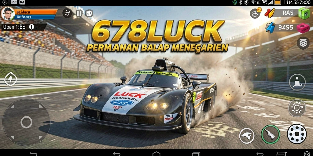Screenshot gameplay 678LUCK dengan aksi balap mendebarkan.