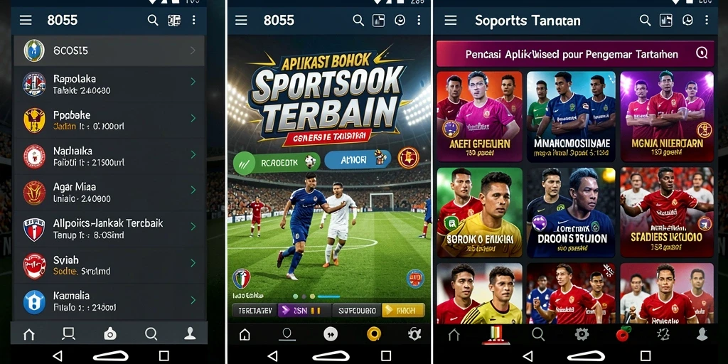 Screenshot utama 8055 menampilkan antarmuka taruhan olahraga yang menarik.