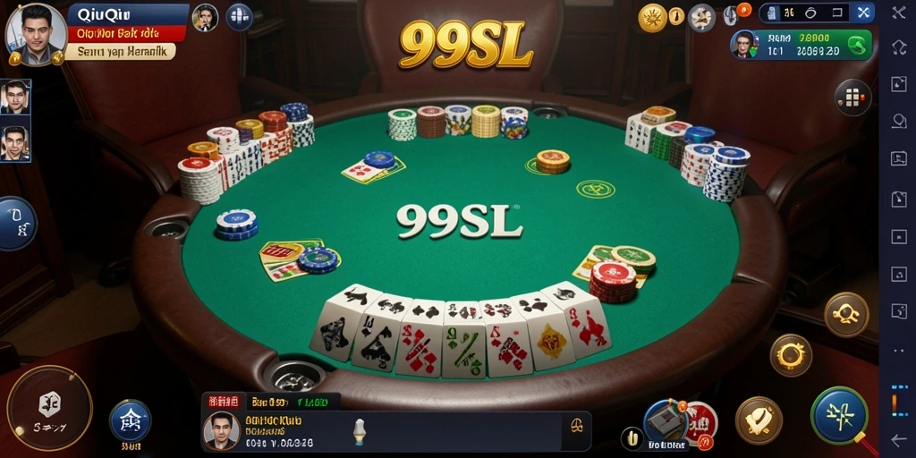Gameplay seru QiuQiu di 99SL dengan pemain aktif.