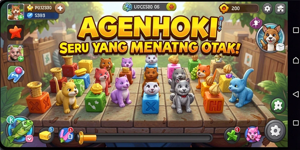 Tampilan gameplay AGENHOKI yang menantang dan mengasah otak.