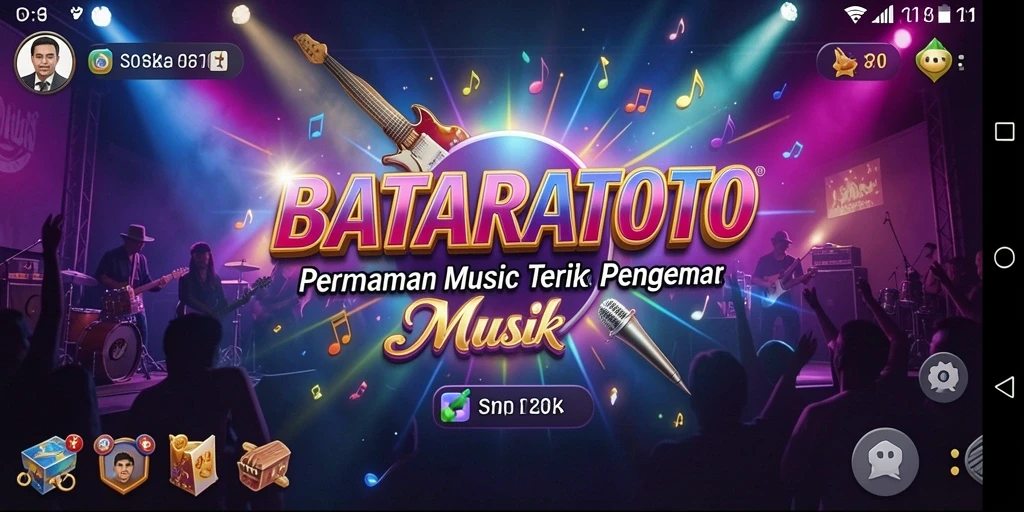 Screenshot menunjukkan tantangan musik yang seru dalam BATARATOTO.