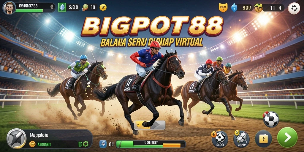 Tangkapan layar bermain BIGPOT88 yang menampilkan aksi balapan mendebarkan.