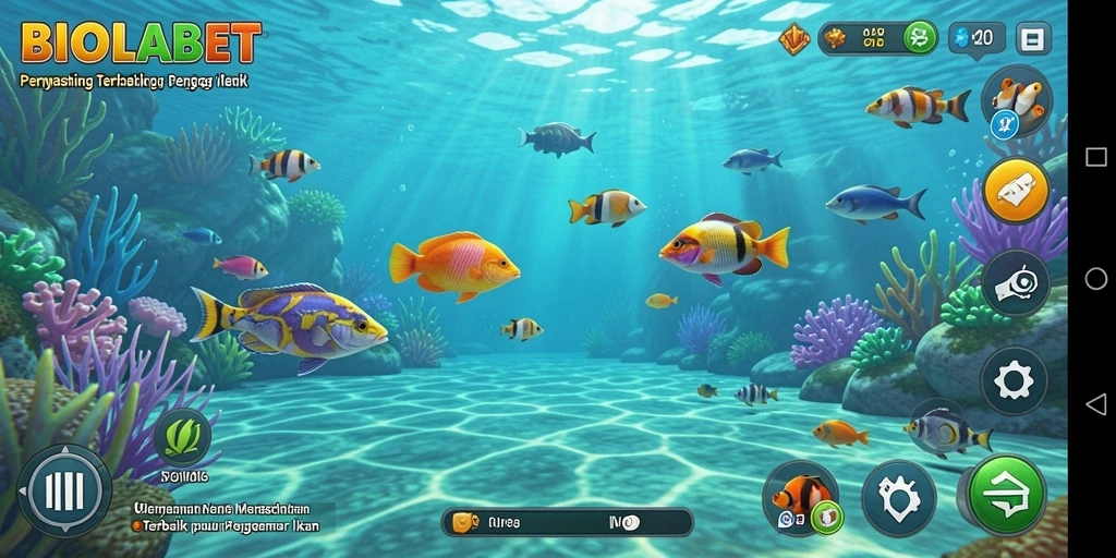 Tangkapan ikan menakjubkan dalam gameplay BIOLABET.