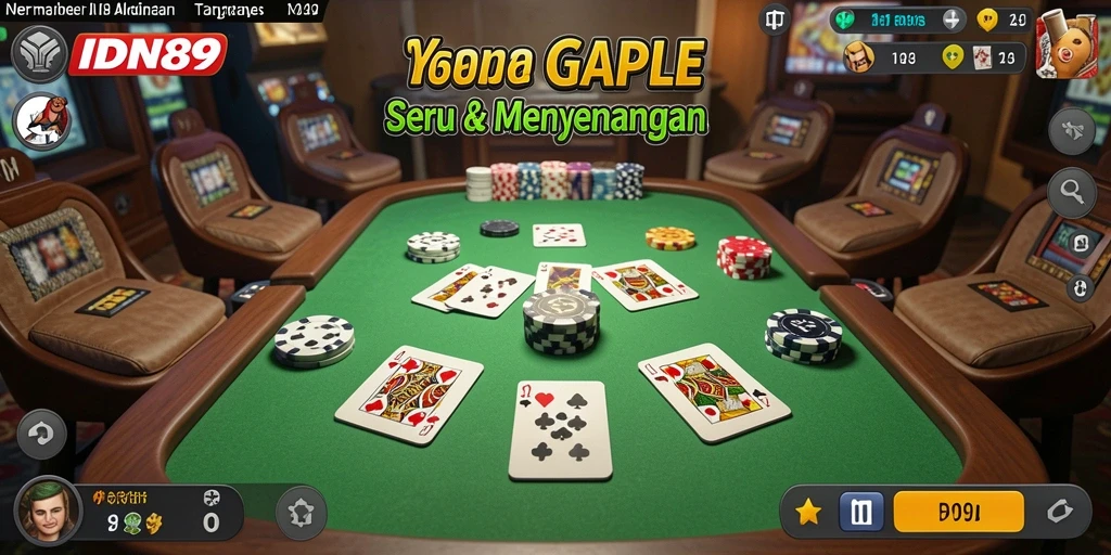 Tampilan gameplay IDN89 dengan kartu Gaple yang menarik.