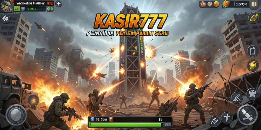 Tampilan gameplay menara pertahanan yang intens di KASIR777.