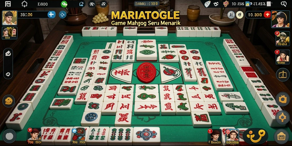 Tampilan gameplay MARIATOGEL yang memukau dengan aksi Mahjong.