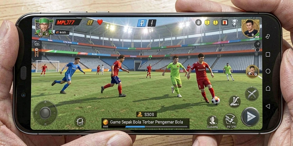 Tampilan gameplay seru dalam MPL777 dengan aksi sepak bola yang mendebarkan.