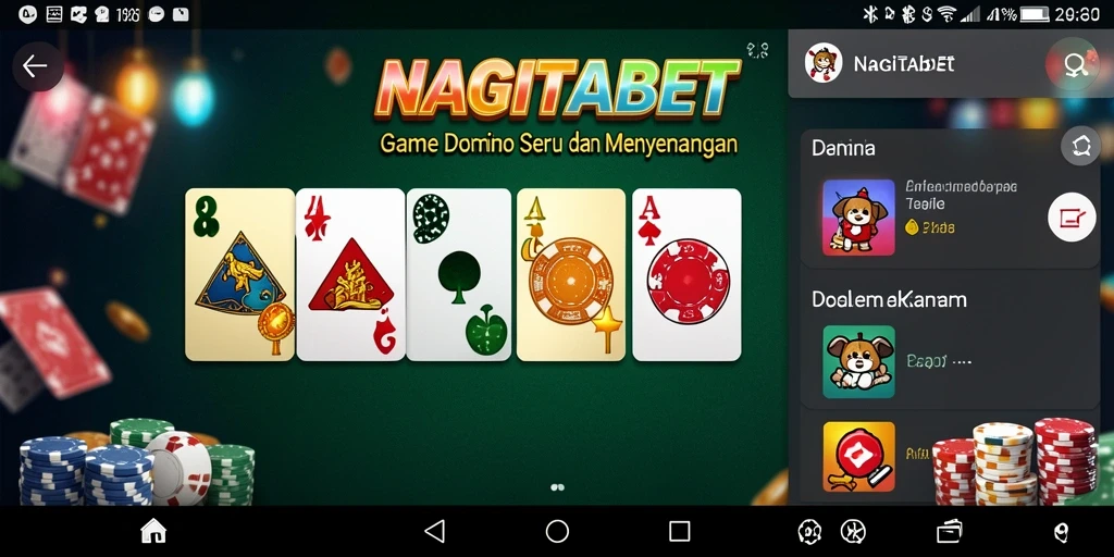 Screenshot gameplay NAGITABET yang menampilkan aksi domino seru.