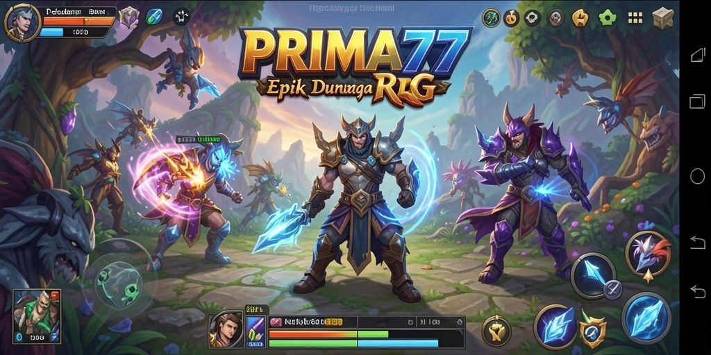 Tampilan gameplay epik dalam dunia RPG PRIMA77.