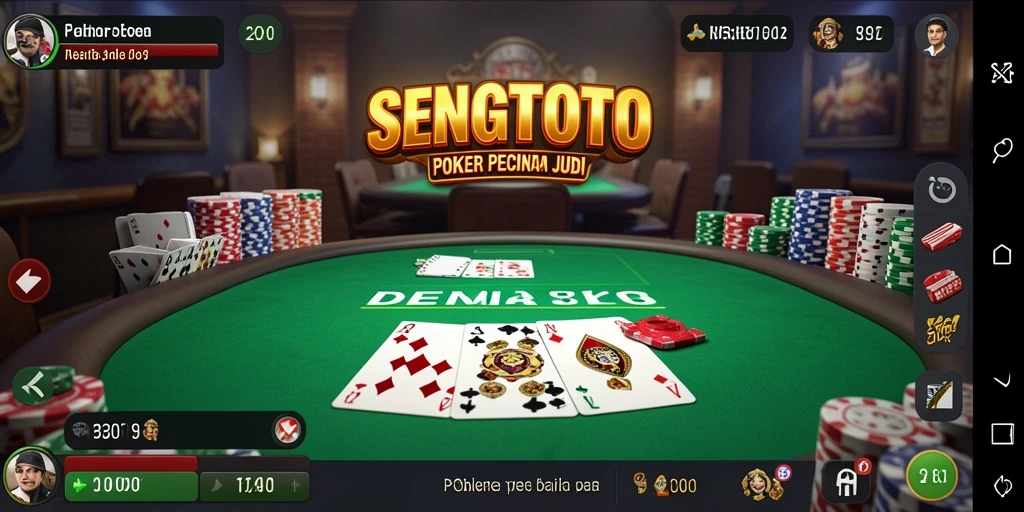 Screenshot SENGTOTO menunjukkan gameplay Poker yang menegangkan dan menarik.