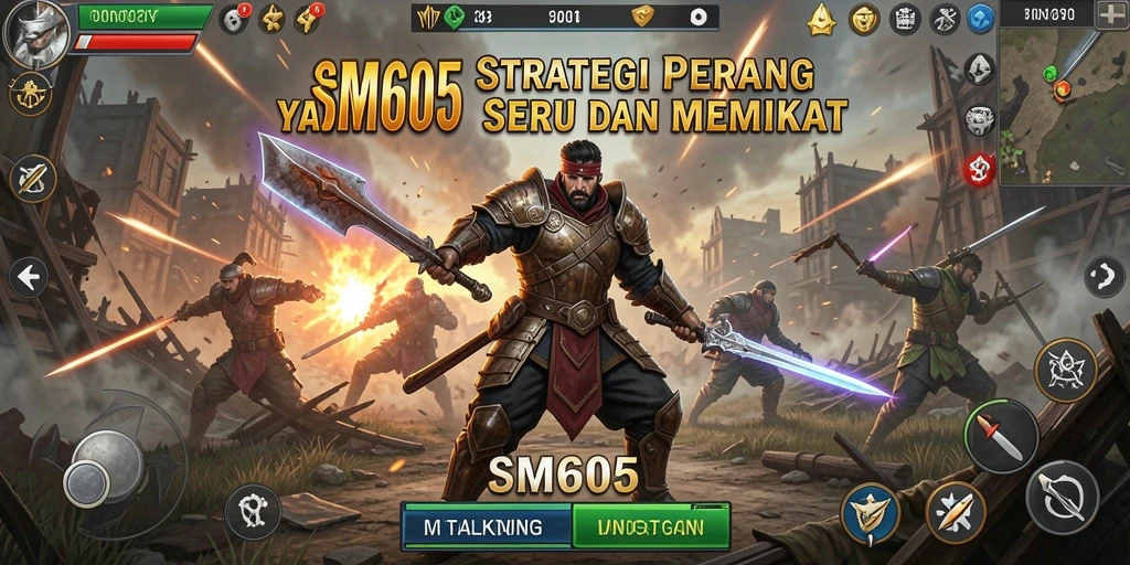 Tampilan gameplay SM605 yang menarik dan penuh aksi strategi.