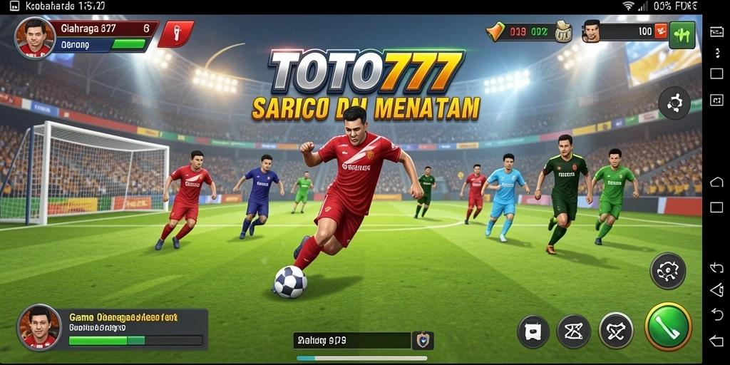 Tangkapan layar utama TOTO777 menampilkan aksi penuh semangat di lapangan.
